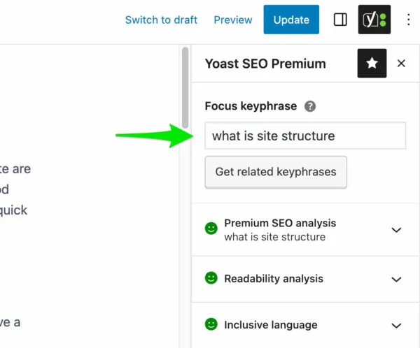 Focus Keyword in Yoast SEO