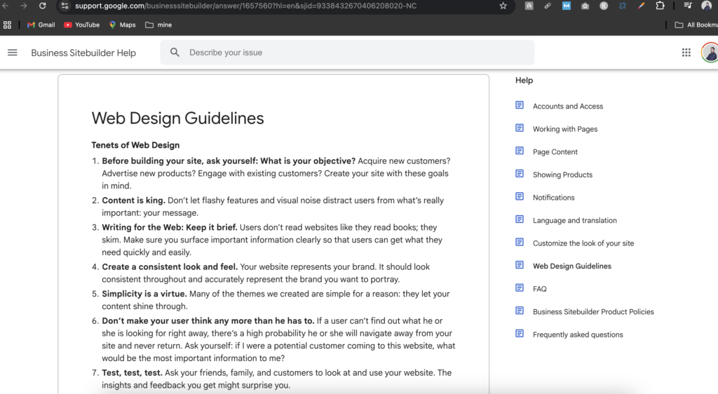 website designing guidelines