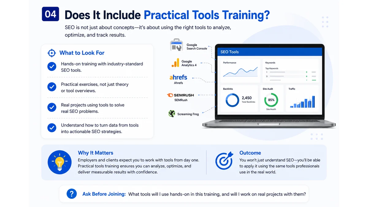 SEO training in Nepal practical tools training with Google Search Console and analytics dashboard