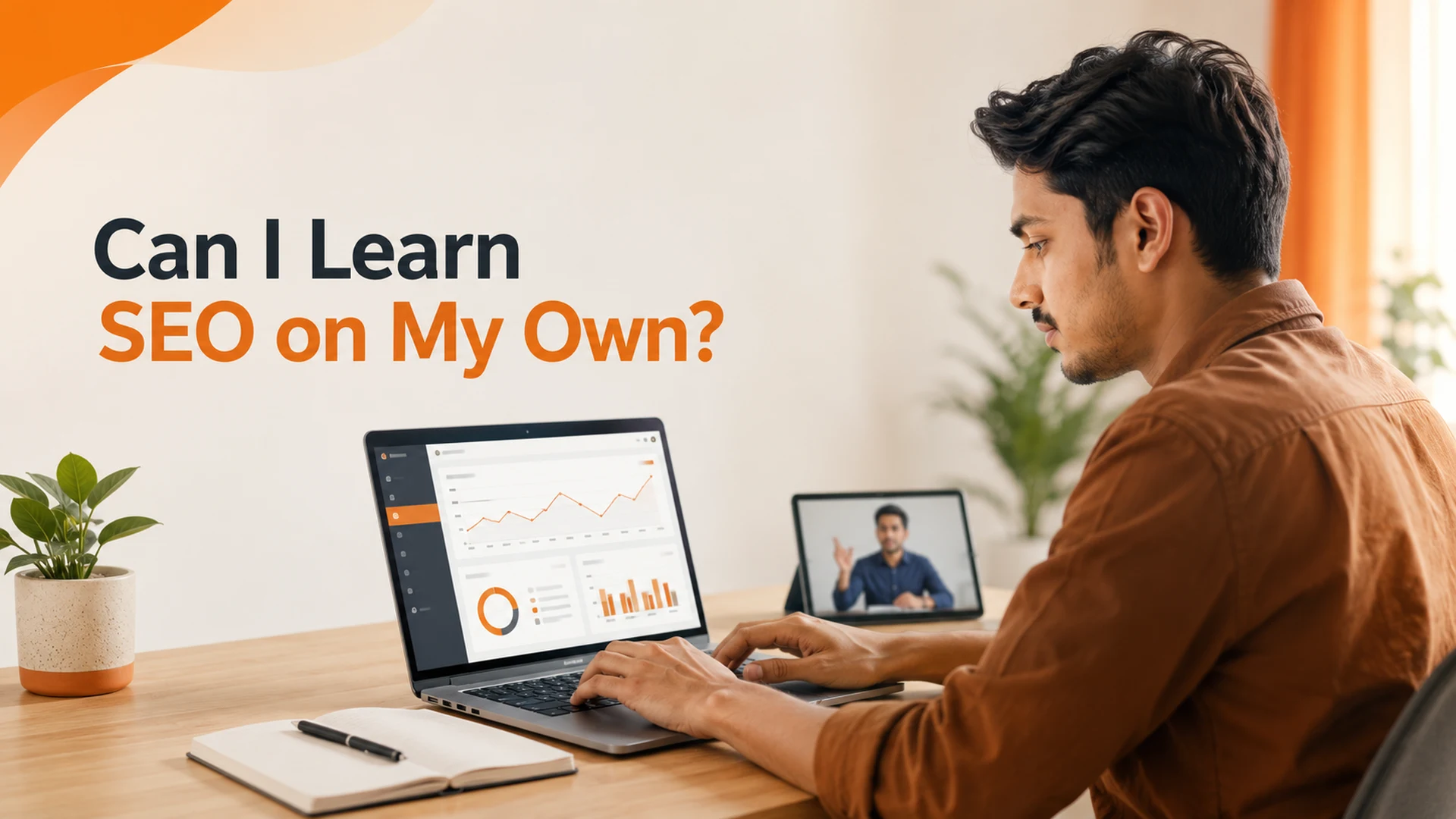 Can I learn SEO on my own? Beginner reviewing website analytics with optional mentor guidance.