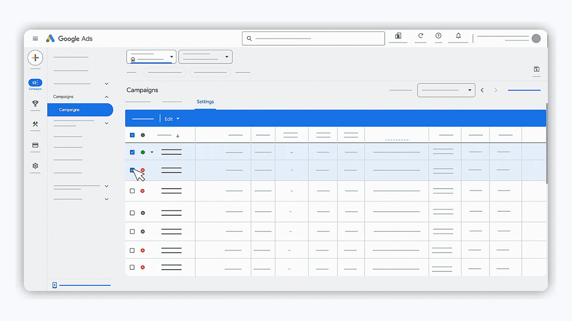 Google Ads in Nepal dashboard showing campaign clicks, impressions, average CPC, and cost performance